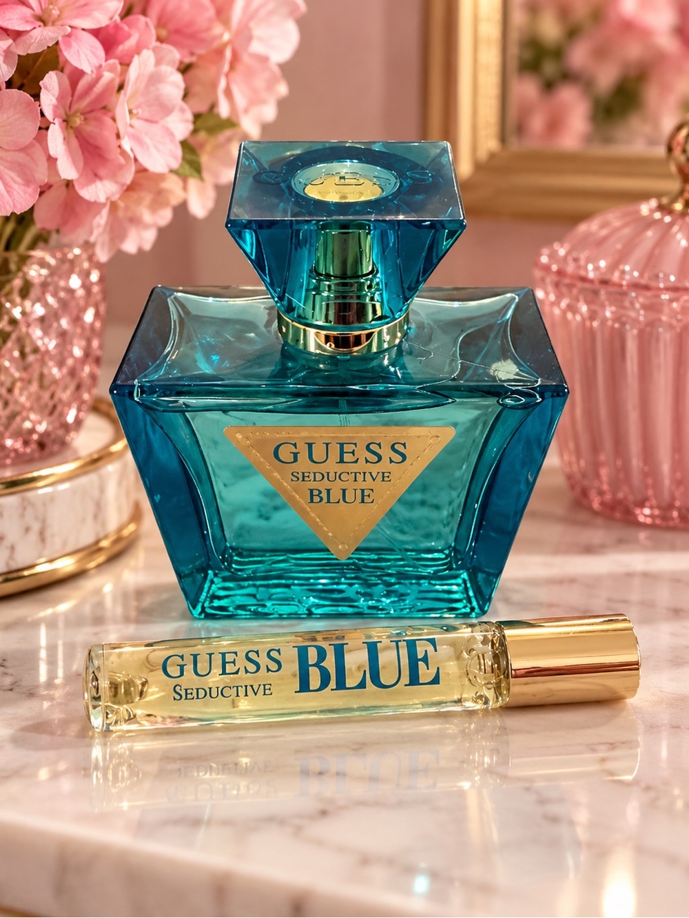 GUESS Seductive Blue Perfume Set – Teal/Gold Accents